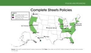 Cities and States with Complete Streets Ordinances